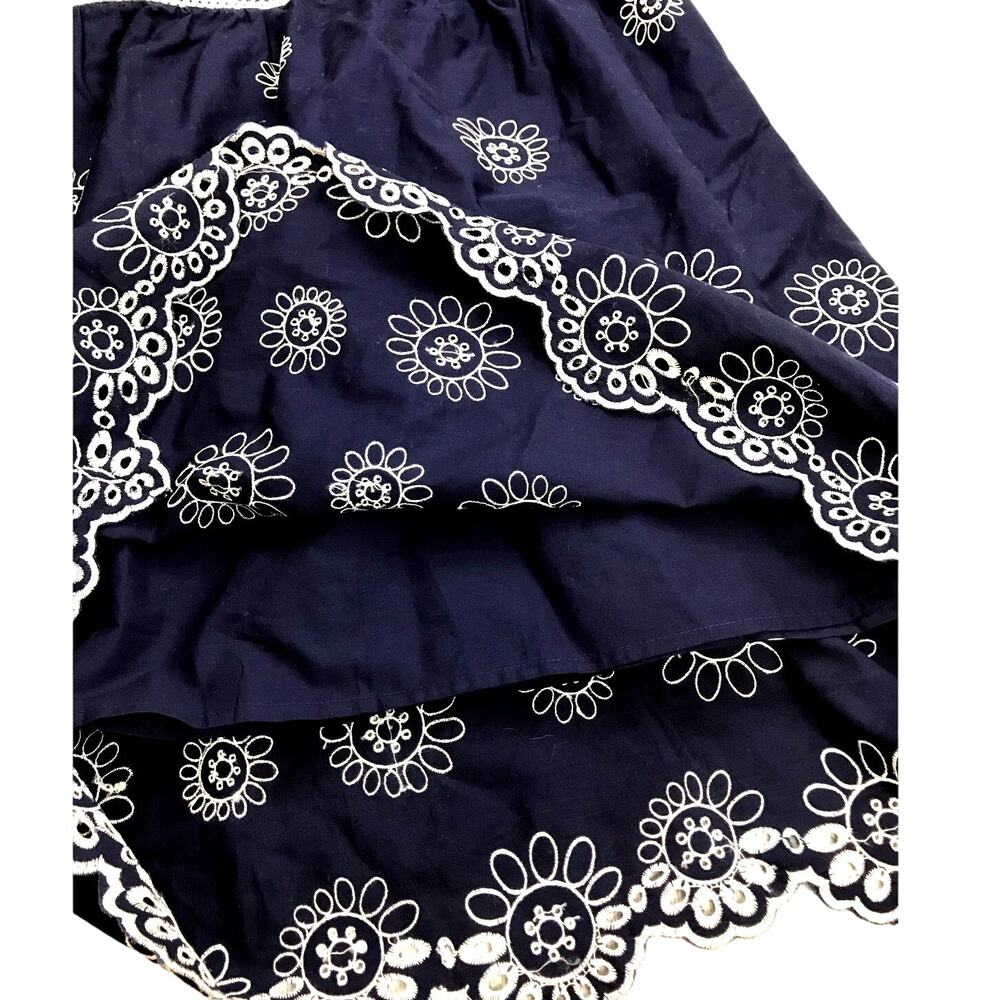 Zinc Girls Cotton Spaghetti Strap Blue Floral Embroidered Lace Dress Size XL - Picture 5 of 12